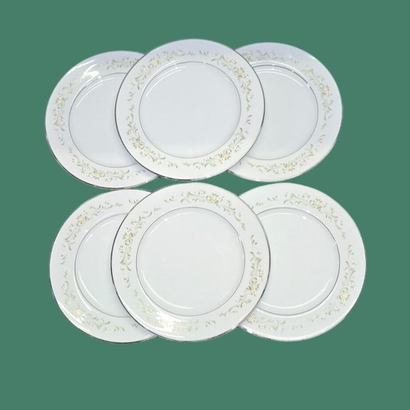Sango China Japan debutante 3688 salad plates set of 6 -7 3/4 in - Picture 2 of 10
